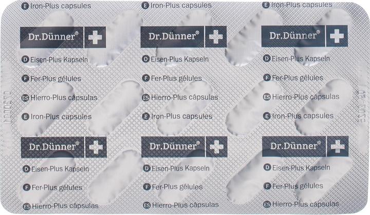 Nutritional values and ingredients Dr. Dünner Iron-Plus Caps (30 pcs., Capsules, 28 g)
