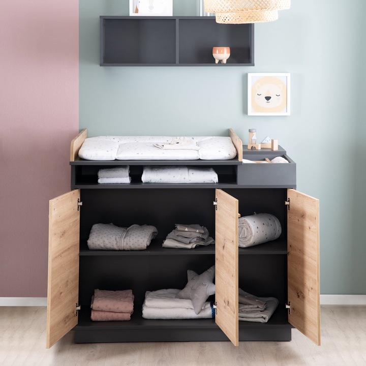 Image du produit Roba Ensemble de chambre d'enfant Lenn (Unité de changement, Lit de bébé)