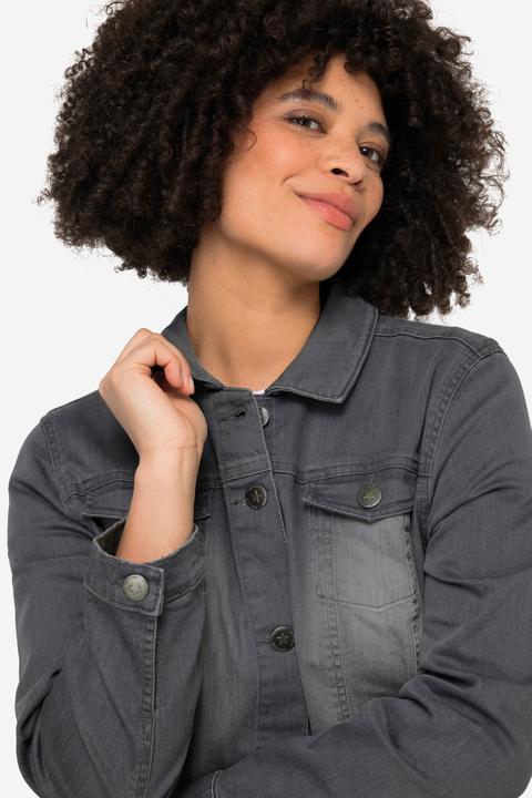 Produktbild Angel of Style Jeansjacke Frieda, Wascheffekte, Hemdkragen, Langarm (54)