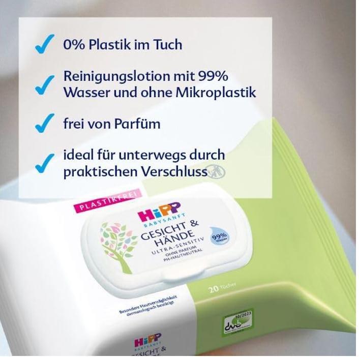 Produktbild Hipp Babysanft Gesicht und Hände (1 x 20 Stk.)
