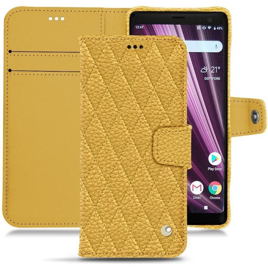 Noreve Lederschutzhülle Wallet (Sony Xperia XZ3), Smartphone Hülle, Orange
