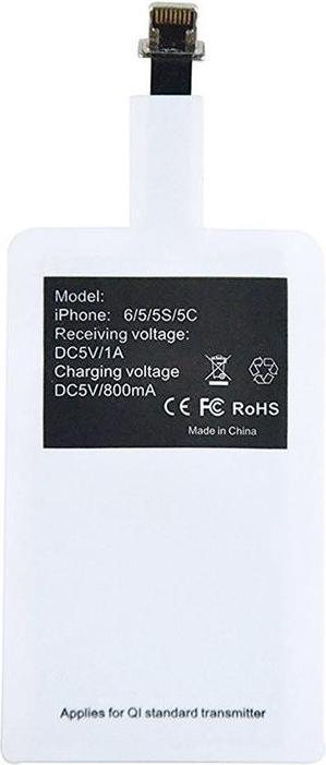 Actual product image JTI Qi adapter - wireless charger receiver module for iPhone - white