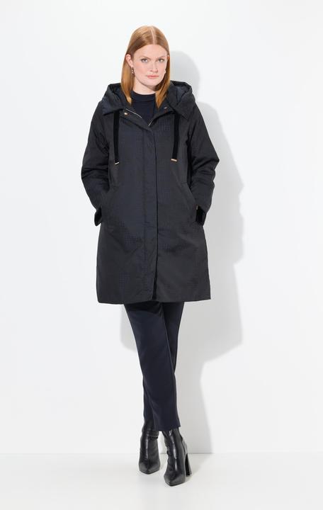 Produktbild Ulla Popken Steppmantel, Hahnentritt, Kapuze, 2-Wege-Zipper (42, 44)