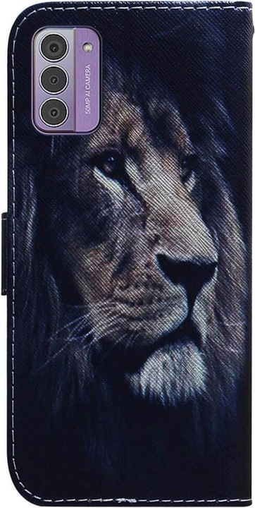 Actual product image Cover-Discount Nokia G42 - Leather case cover lion (Nokia G42)