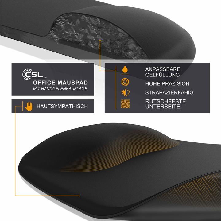 Actual product image CSL Mouse pad set of 2 with ergonomic wrist rest, gel comfort office mouse mat
