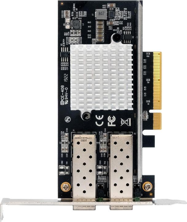 Actual product image Exsys PCI-E Card Netzwerk SFP+ 2x 10 Gbit/s (Intel) (PCI-E x8)