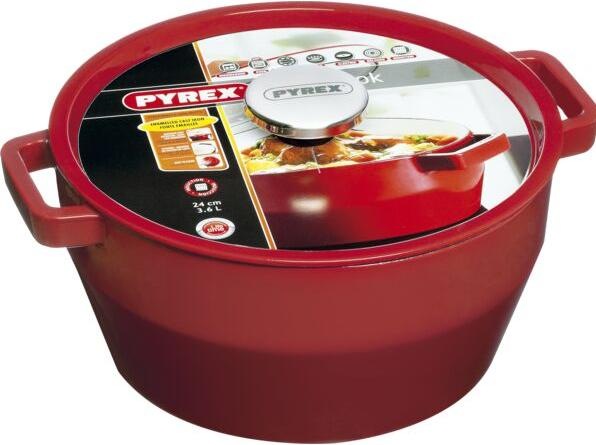 Productafbeelding Pyrex Braadpan - Rood - 28 cm - 6,3 l (Braadpan + kasserol, Gietijzer)