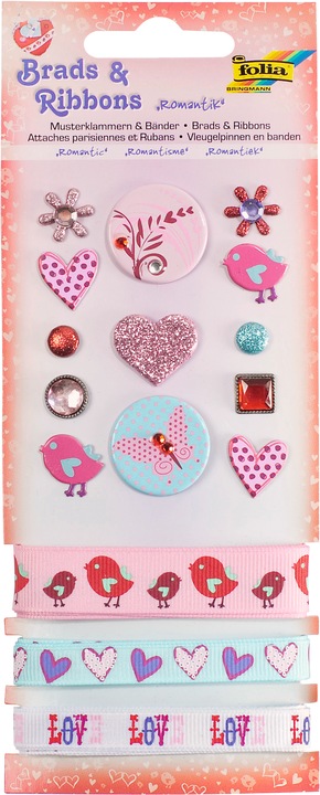 Produktbild Folia Brads & Ribbons ROMANTIK