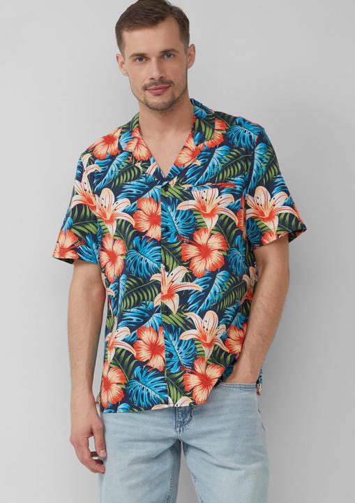 Produktbild S.Oliver Hemd Resort Fit: Kurzarmhemd aus Viskosemix mit Brusttasche (S)