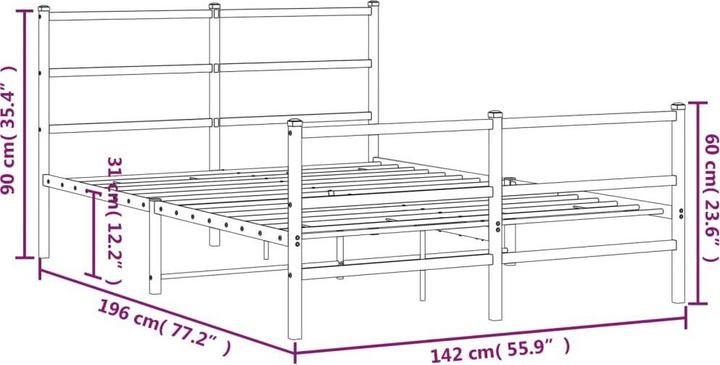 Image du produit vidaXL Bettgestell (135 x 190 cm)