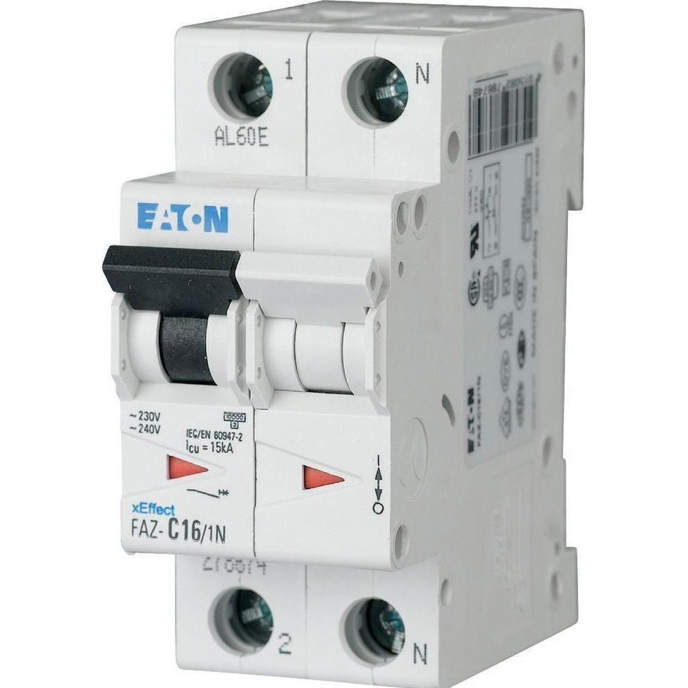 Eaton, Schutzschalter, MCB, 10A, B-type, 1Pole+N, 15kA