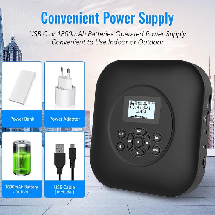 Produktbild Shenzhen Tragbarer CD-Player mit Bluetooth & Lautsprecher