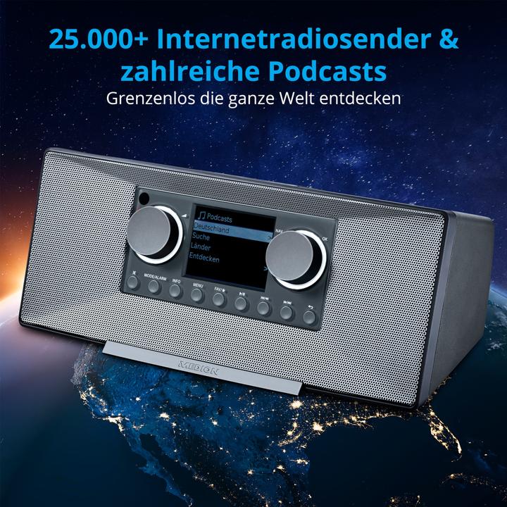 Image du produit Medion MD 89289 Radio Internet stéréo gris (DAB+ DAB, FM, Radio Internet, Bluetooth, WiFi)