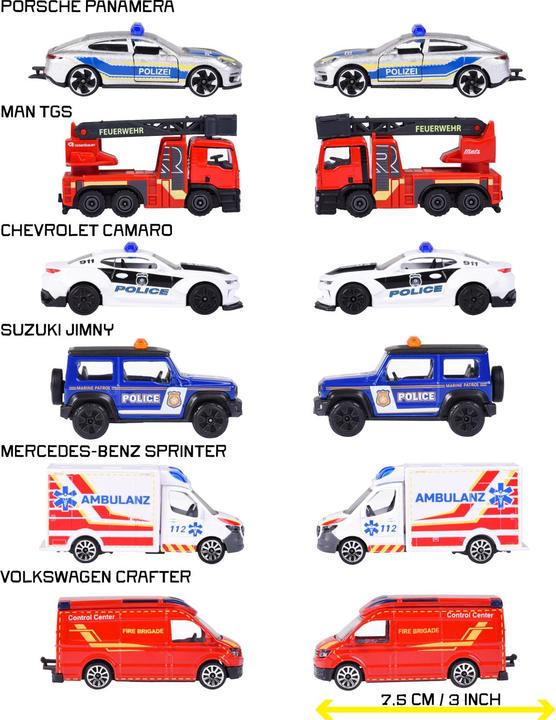 Produktbild Majorette Rescue Premium Cars, 6-sort.