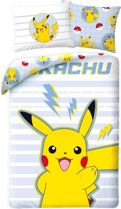 Procos Children's Reversible Bed Linen Pokémon Go Pikatchu Renforcé - 140 x 200 cm + 70 x 90 cm 100% Cotton (140 x 200 cm)