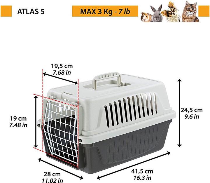 Produktbild Ferplast transport cage, red (Hund, Katze, Faltbar, Waschmaschinenfest)