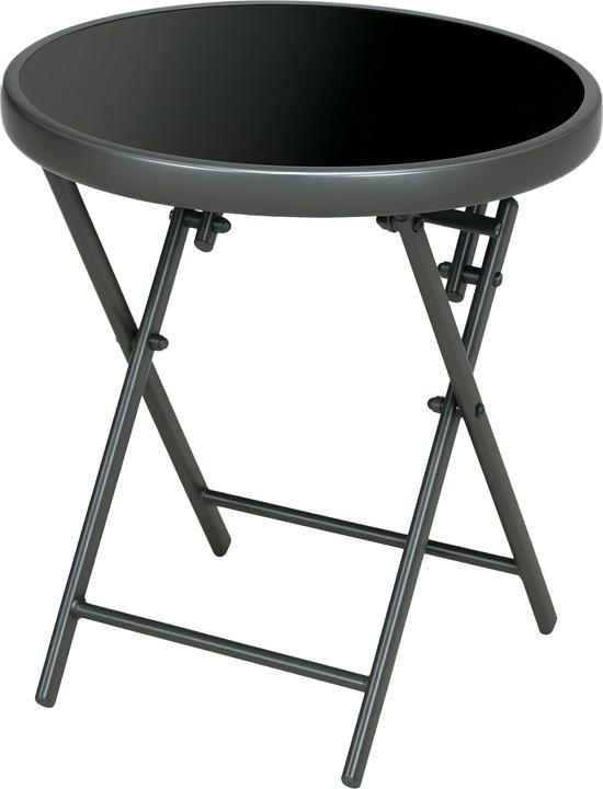 Outsunny Beistelltisch Metall, Hartglas Schwarz