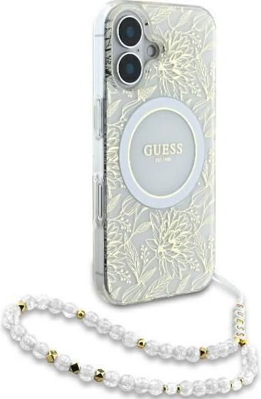 Produktbild Guess GUHMP16MHCPOFPH iPhone 16 Plus 6.7" biały/white hardcase IML Flowers Allover Electro With Pear (Apple iPhone 16 Plus)