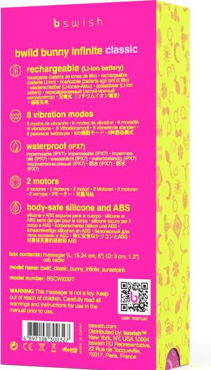 Actual product image Bswish B Swish - Bwild Bunny Infinite Classic Vibrador Recargable Silicona Rosa