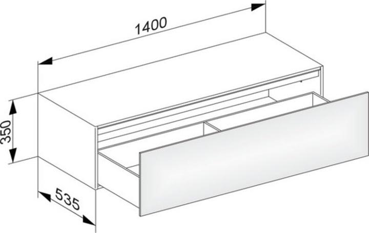 Produktbild Keuco KE Sideboard Edition 11 31326, Bel., 1 Frt-Auszug, wei/Glas wei satiniert (31326270100)