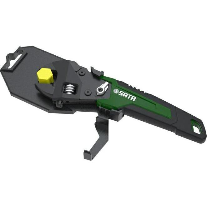 SATA, Schraubenschlüssel, ST47403 Verstellbarer Ratschenschlüssel, 20,3 cm, integrierte Skala, metrische Grössen für Sch...