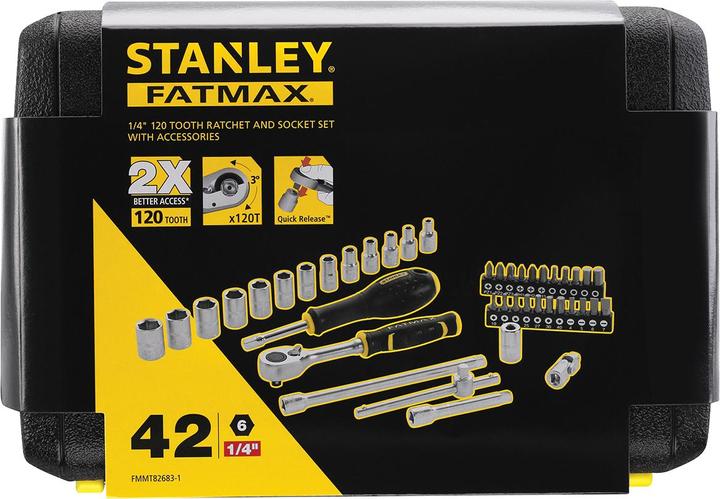 Productafbeelding Stanley Dopsleutelset, 42-delig, 1/4 inch, type Ratel- en dopsleutelset van SAM, 1/4Z