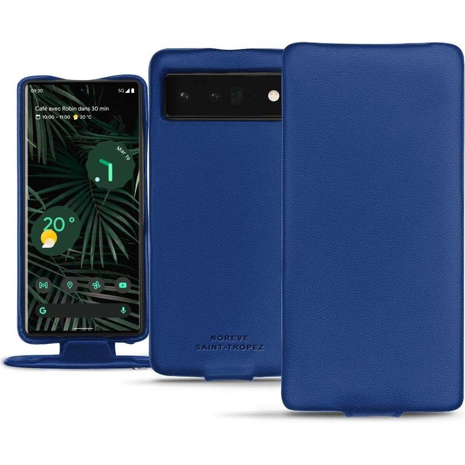 Thumbnail - Noreve Lederschutzhülle vertikal (Google Pixel 6 Pro), Smartphone Hülle, Blau