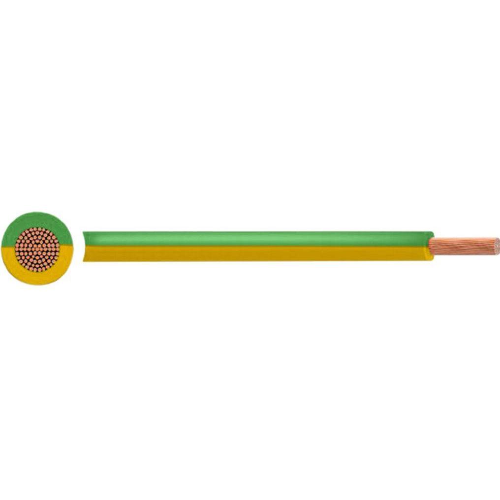 RND Electronics, Kabelleitung, Flexible Litze PVC, 1.5mm², Nur Kupfer, Grün/Gelb, H07V2-K, 100m (100 m)