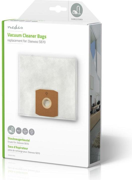 Image du produit Nedis Sacs pour aspirateurs, SB70 (4x)