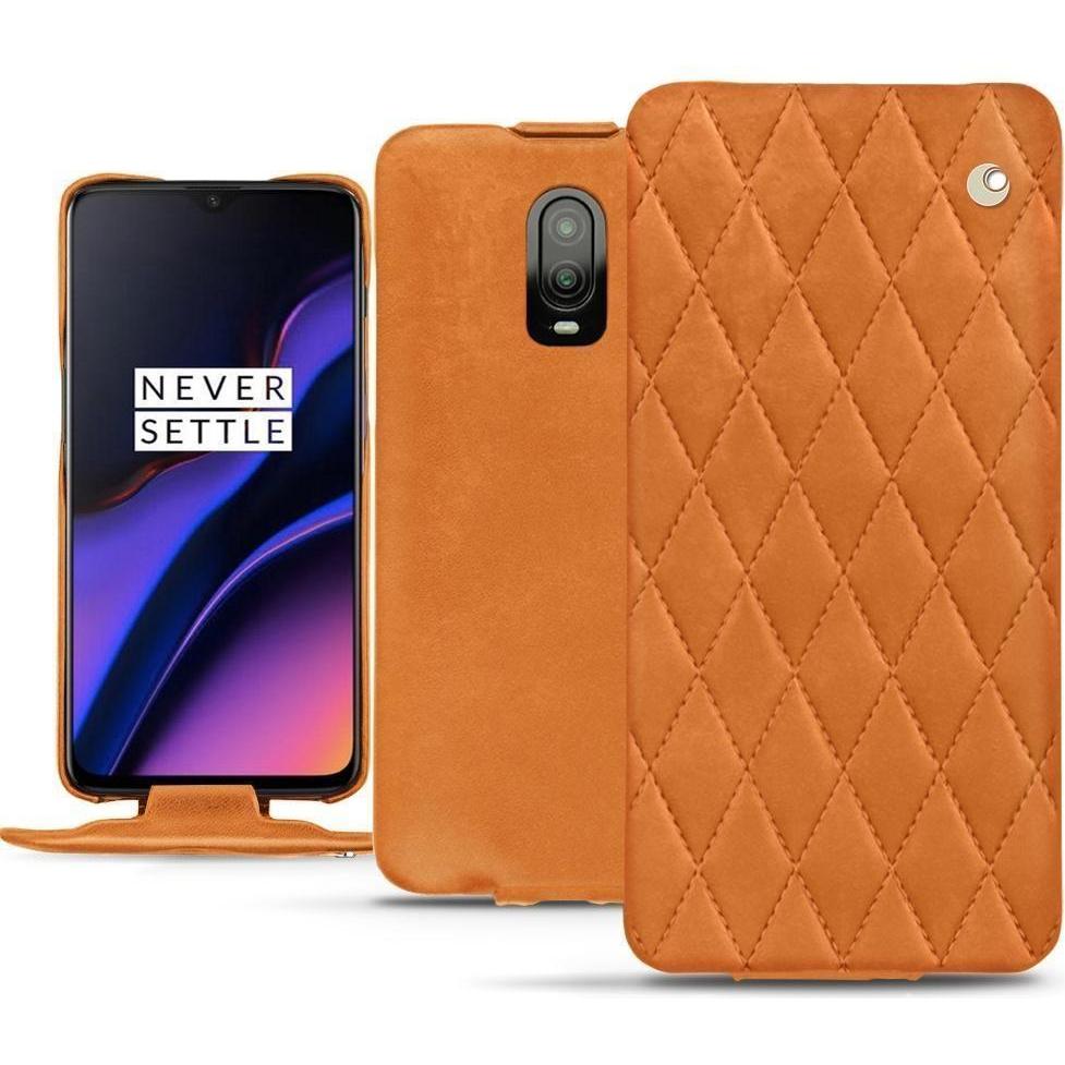 Noreve Lederschutzhülle vertikal (OnePlus 6T), Smartphone Hülle, Orange