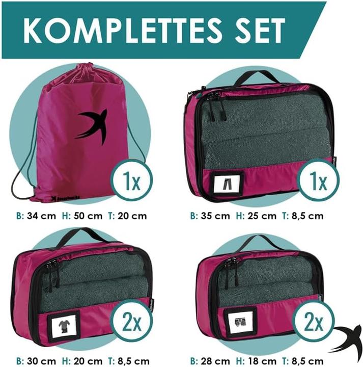 Produktbild Seeschwalbe 6-teiliges Packwürfel-Set mit Kompression