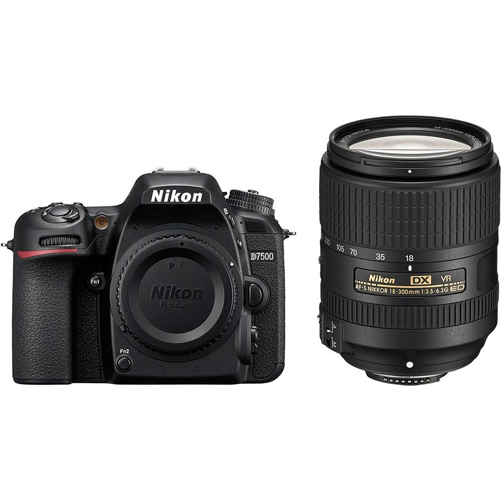 Nikon D7500 Kit (18 - 300 mm, 21.51 Mpx, APS-C / DX), Kamera, Schwarz