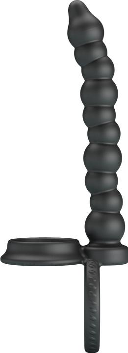Actual product image Pretty Love Dillion Double Penetration Cock Ring Black (23 cm)