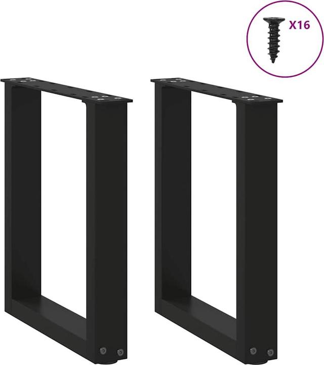 Immagine prodotto vidaXL Gambe del tavolino a U 2 pezzi nero 28x(42-43) cm gamba del tavolo in acciaio