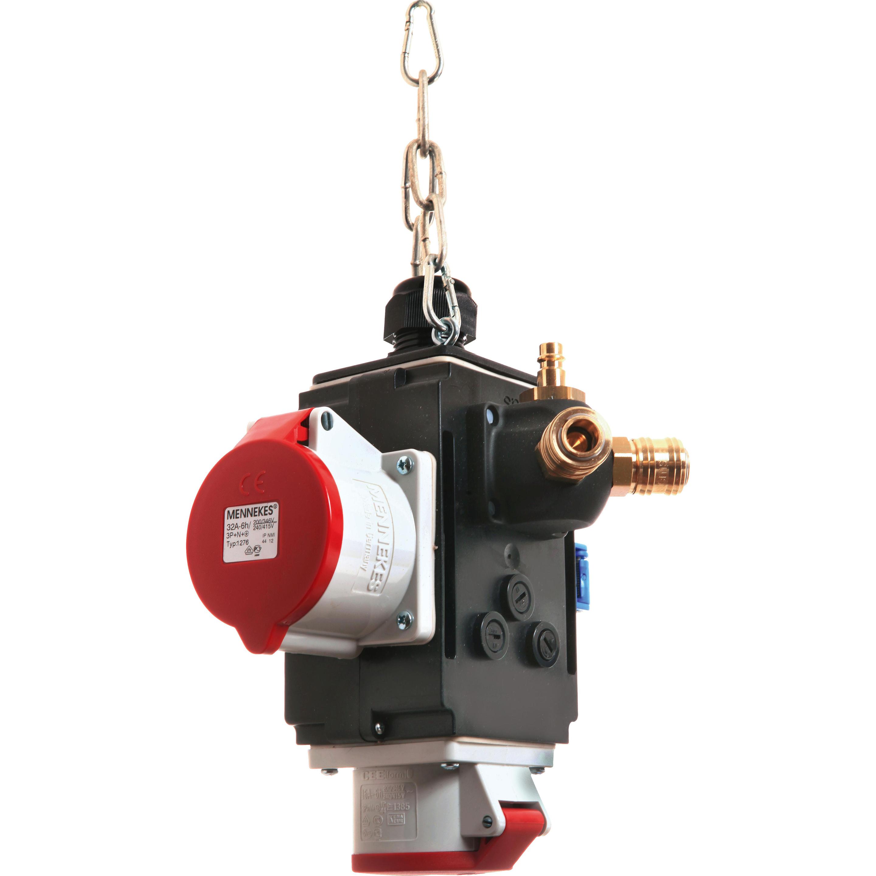 As - Schwabe, Baustromverteiler, Energiewürfel mit Druckluftanschluss (4 x, CEE)