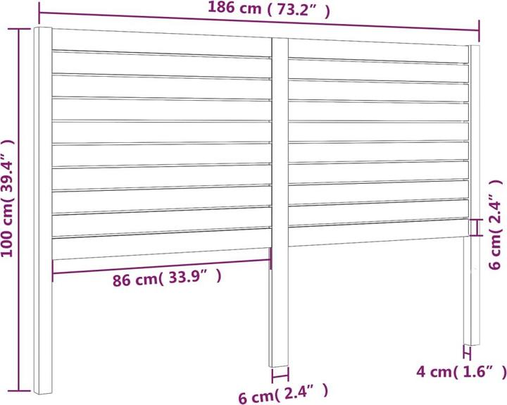 Image du produit vidaXL Kopfteil (186 x 4 x 100 cm)