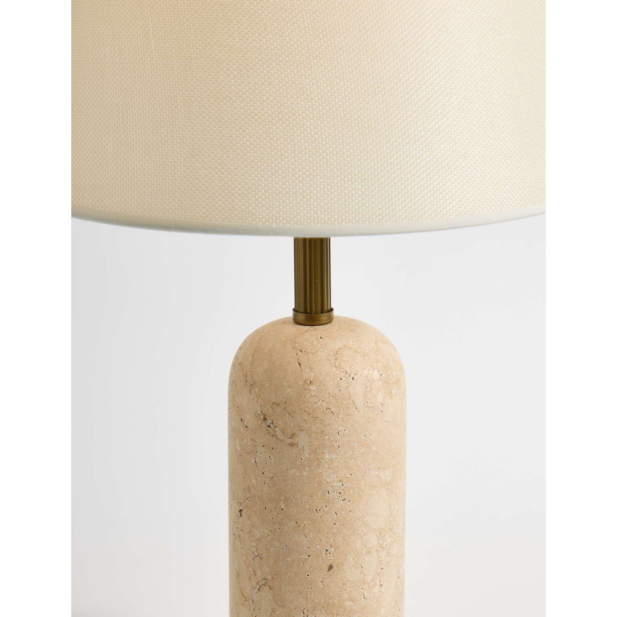 Opviq, Lampada da tavolo, Solara Linen Traverten Table Lamp (E27)