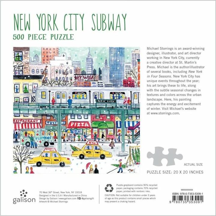 Produktbild Abrams & Chronicle 53091 - Michael Storrings New York City Subway - Puzzle, 500 Teile (500 Teile)
