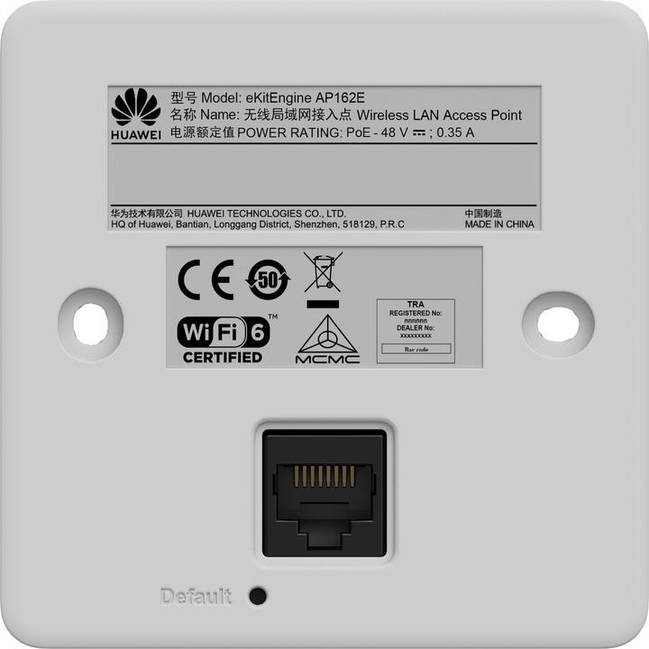 Productafbeelding Huawei Draadloze LAN-apparatuur AP162E 11ax indoor 2+2 dual bands slimme antenne Elegant Wit A (2400 Mbit/s)