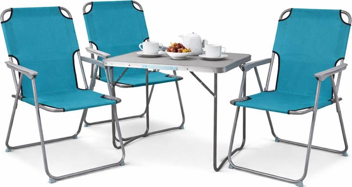 Produktbild Mojawo 4-teiliges Campingmöbel Set Alu L80xB60xH68cm Petrol