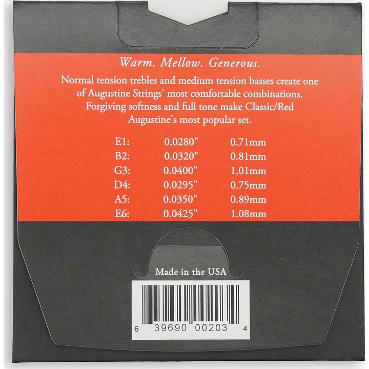 Actual product image Augustine Classic Red Medium (6 x, Guitar, 0.04")