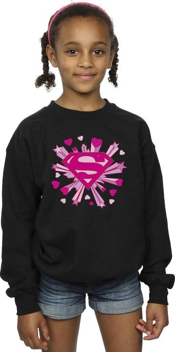 Produktbild Superman Pink Hearts And Stars Logo Sweatshirt Mädchen (152, 158)