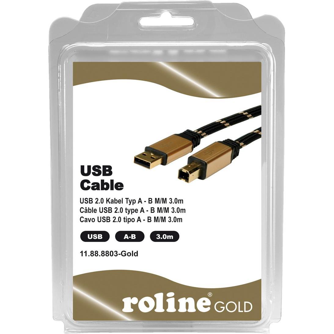 Thumbnail - Roline Gold USB 2.0 (3 m, USB 2.0), USB Kabel