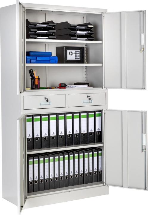Actual product image tectake Filing cabinet with 2 drawers (90 x 40 x 180 cm)
