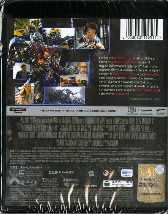 Produktbild Transformers 4K UHD (2 Discs) (Blu-ray, 2017, Italienisch, Englisch)