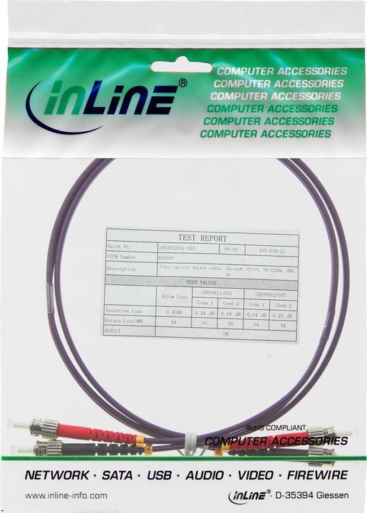 Actual product image InLine FO duplex cable ST/ST 50/125um OM4 7.5m (7.50 m)