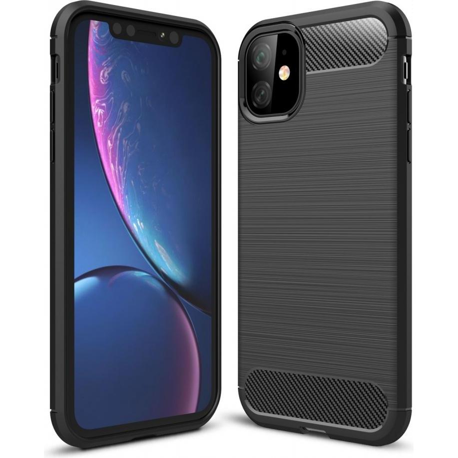 Screenguard Carbon Brushed Case (Apple iPhone 11), Smartphone Hülle, Schwarz