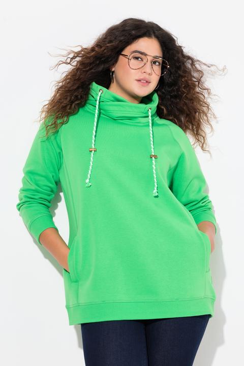 Actual product image Ulla Popken Drawstring Collar Long Sleeve Sweatshirt (42, 44)