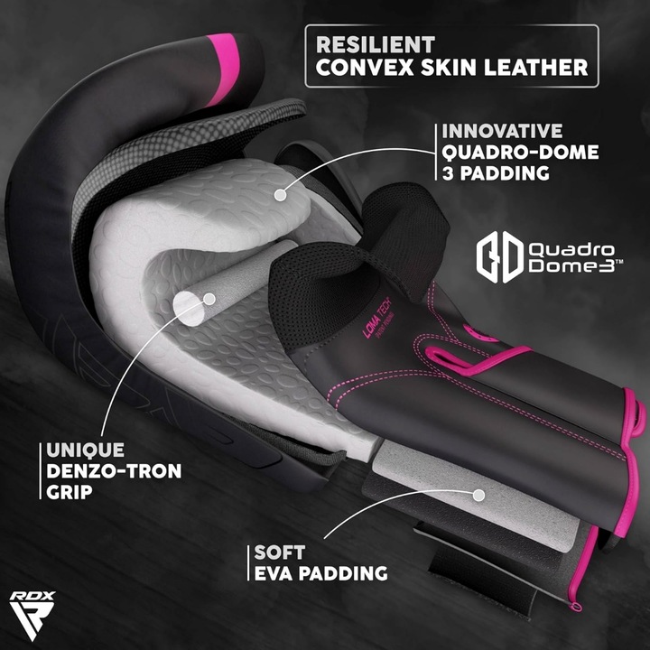 Actual product image Rdx Boxing Gloves F6 Matte Pink-10OZ (10 OZ)