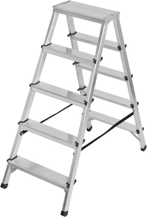 Produktbild Brennenstuhl Doppelstufenleiter Aluminium 2x5 Stufen Höhe Stehleiter 1.04m (Mehrzweckleiter, 104 cm)